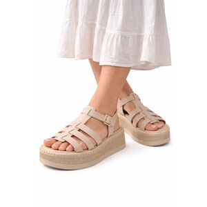 Crown Vintage Gracen Beige Fisherman Platform Sandals Summer Size 11 NWOB